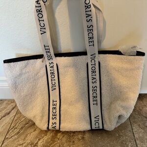Victoria's Secret White Fleece Tote